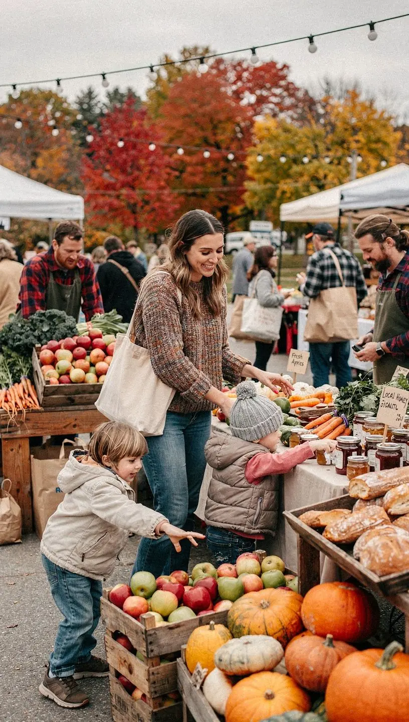 Живописный вид на озеро, отражающее яркие цвета осени, с лодками на берегу.