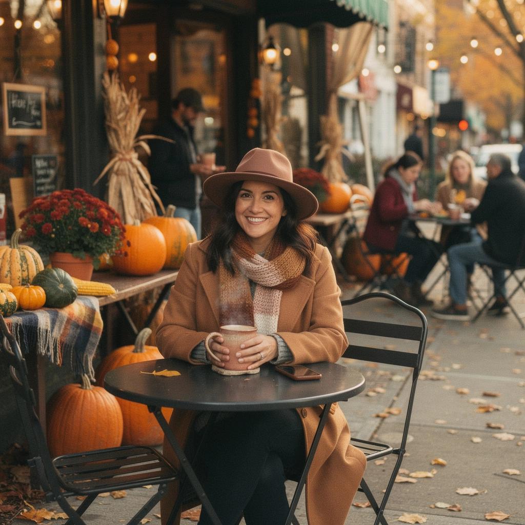 Пейзаж с озером, отражающим яркие краски осени и облачное небо.