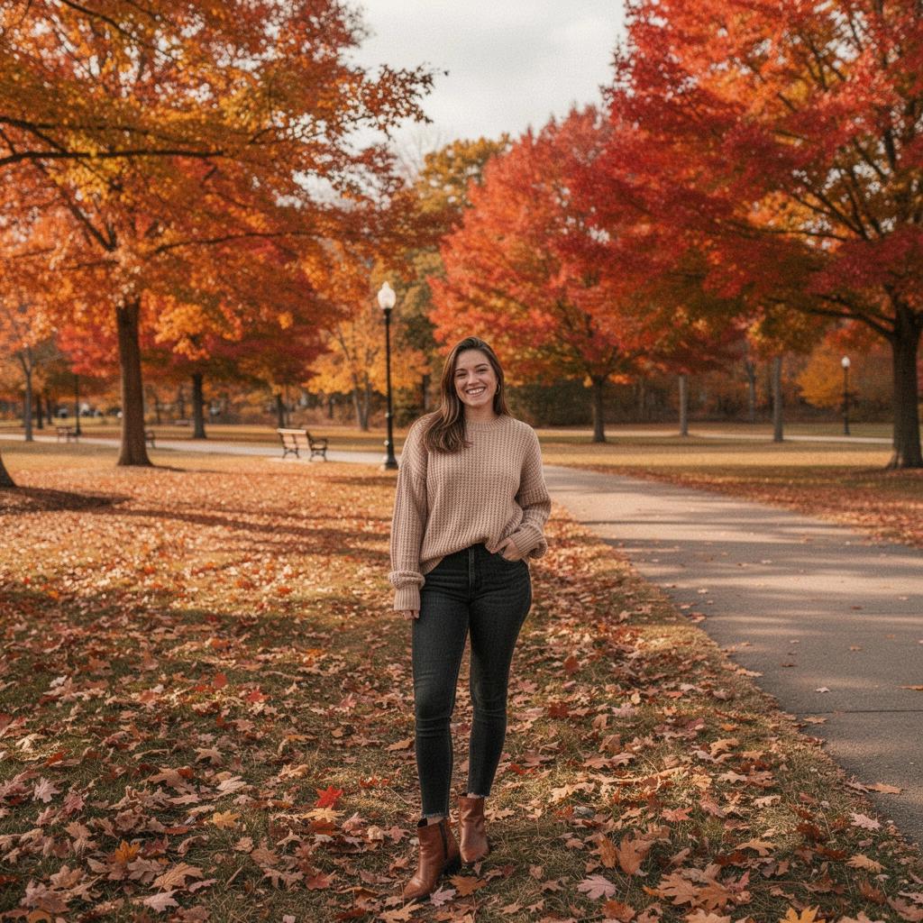 Дорога, обрамленная деревьями с яркой листвой, идеально подходящая для поездки.